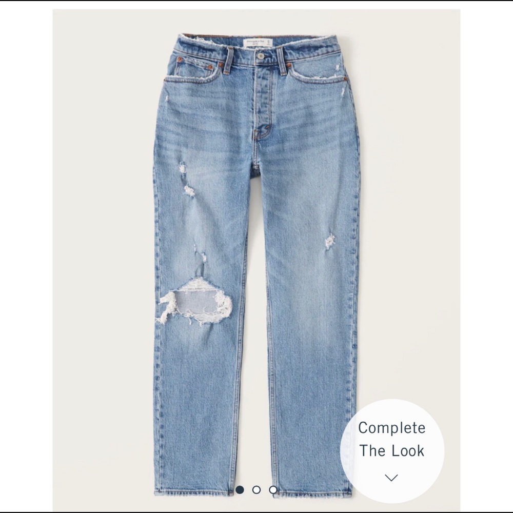 Abercrombie Curve Love High Rise Dad Jean - size 27